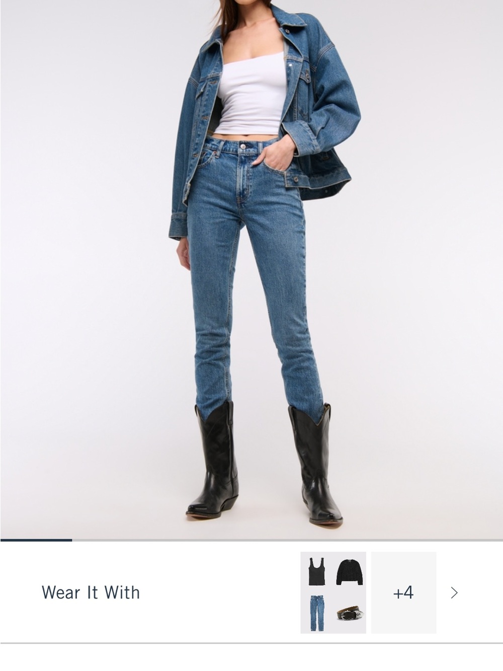 Abercrombie & Fitch The Skinny High-Rise Jean in Medium Blue